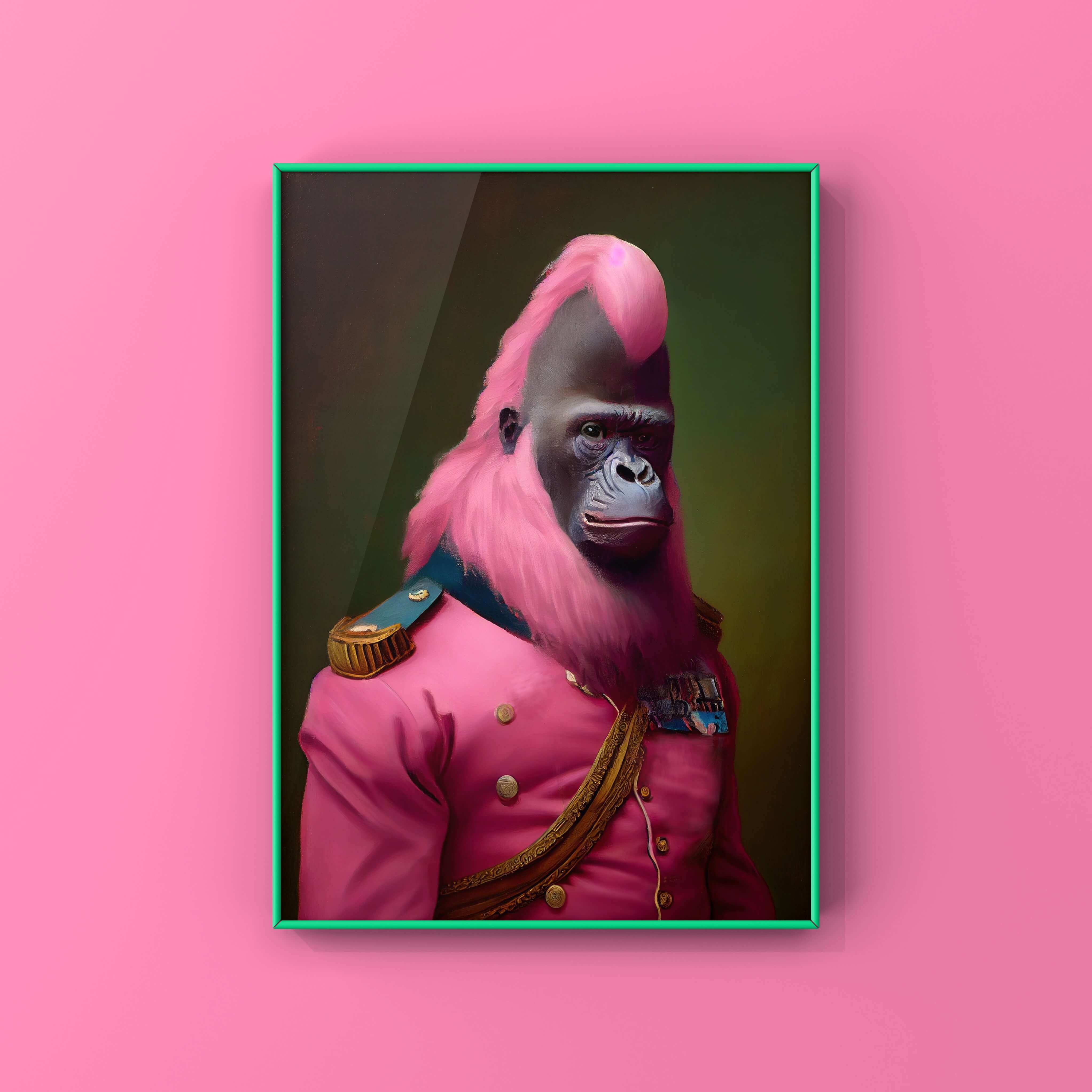 限定特殊マット額装品/バンクシー Gorilla in a Pink Mask 限定特殊マット額装品/バンクシー Gorilla in a Pink Mask