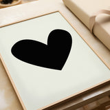 Simple Heart Black On Cream