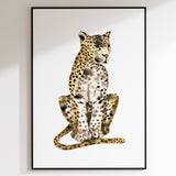 Larry Leopard White Print