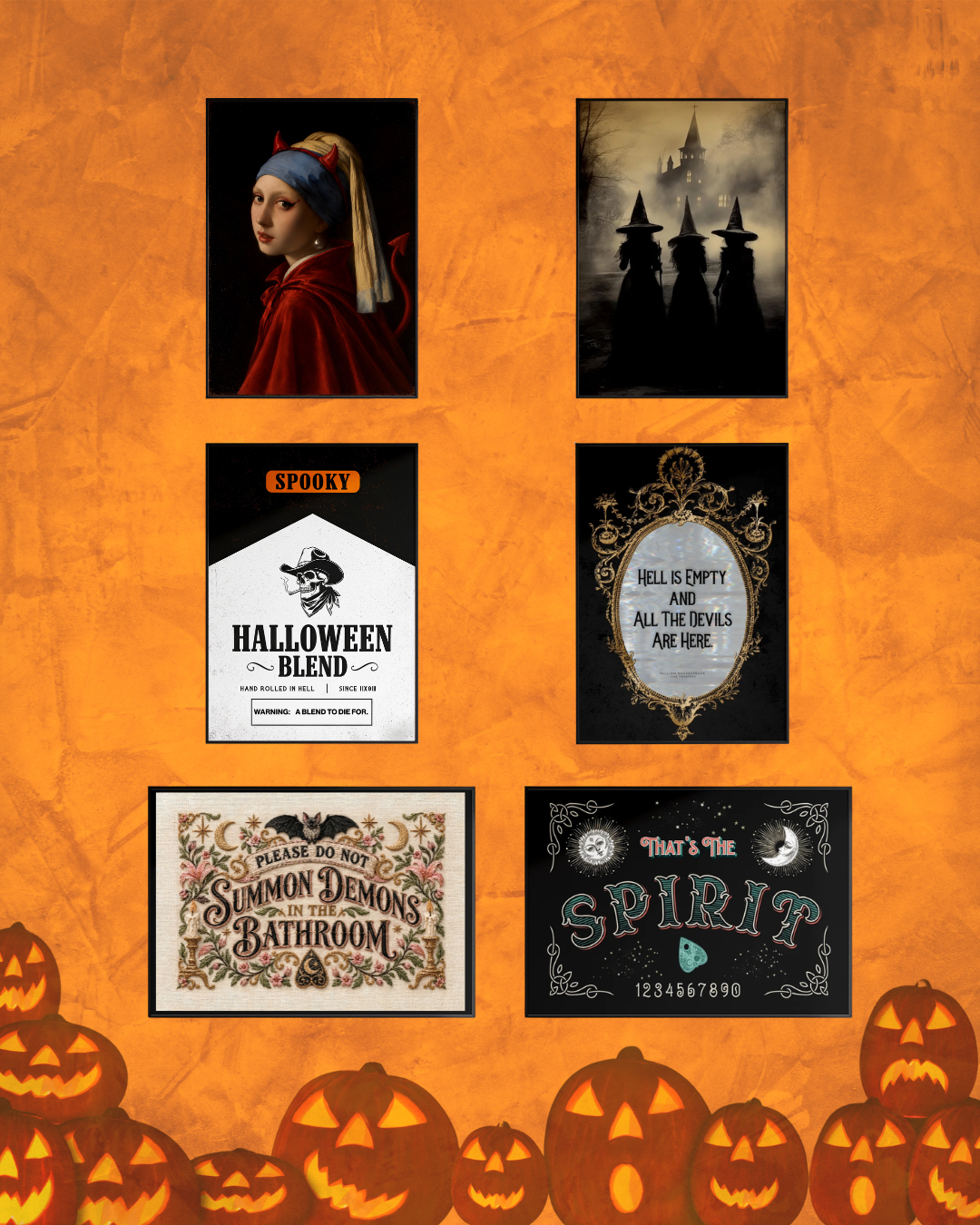 THE SPOOKY 6 - 6 A4 Halloween Prints for £20