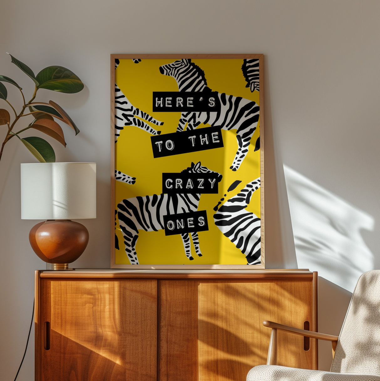 Here’s To The Crazy Ones - Zebra Yellow Print