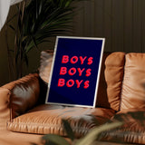 Boys Boys Boys Print Navy/Red