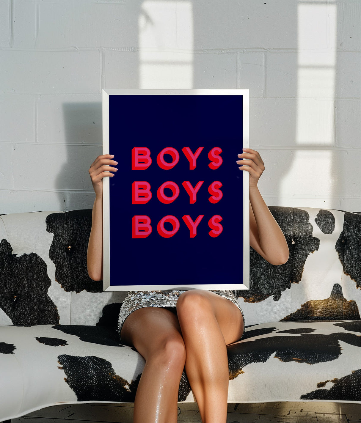 Boys Boys Boys Print Navy/Red