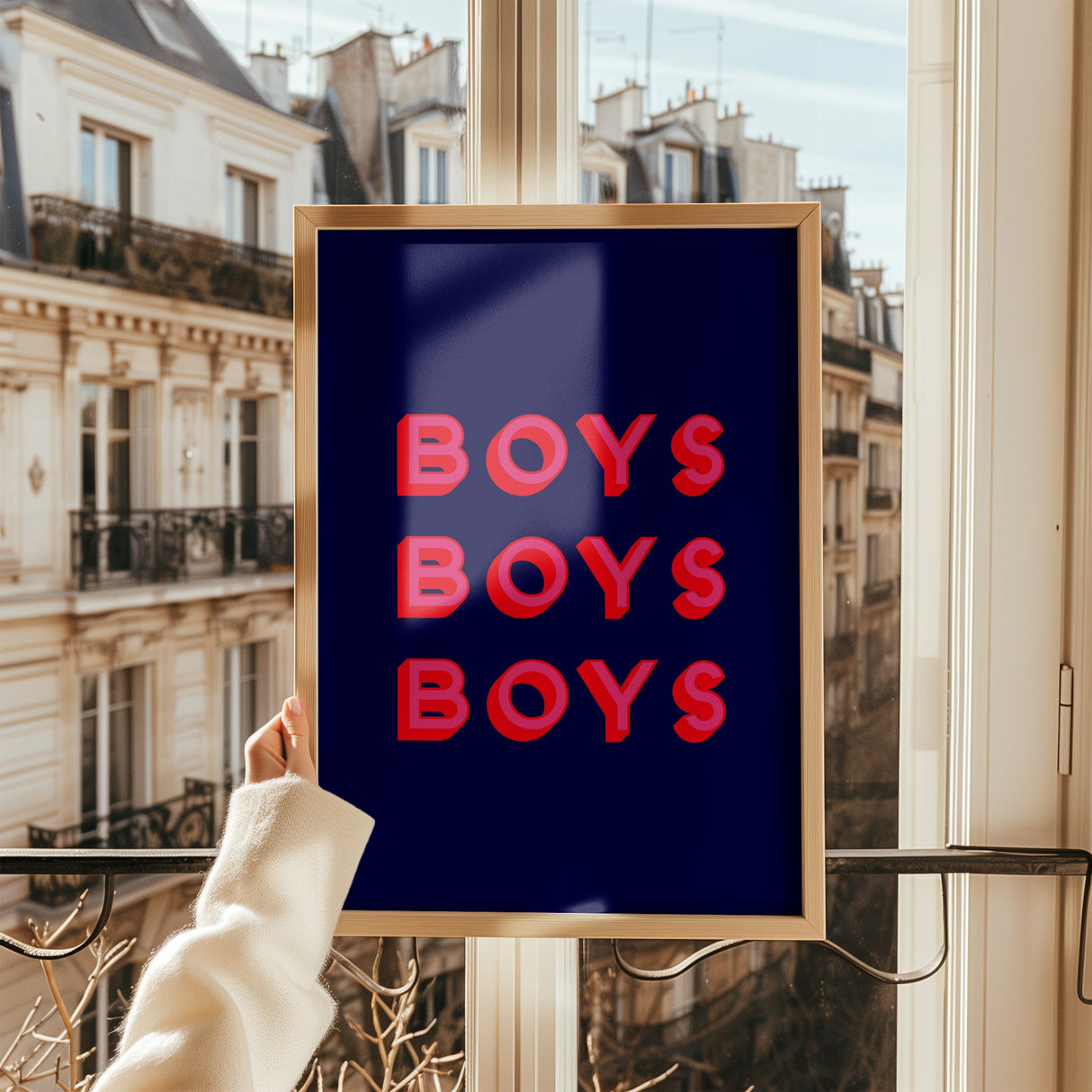 Boys Boys Boys Print Navy/Red