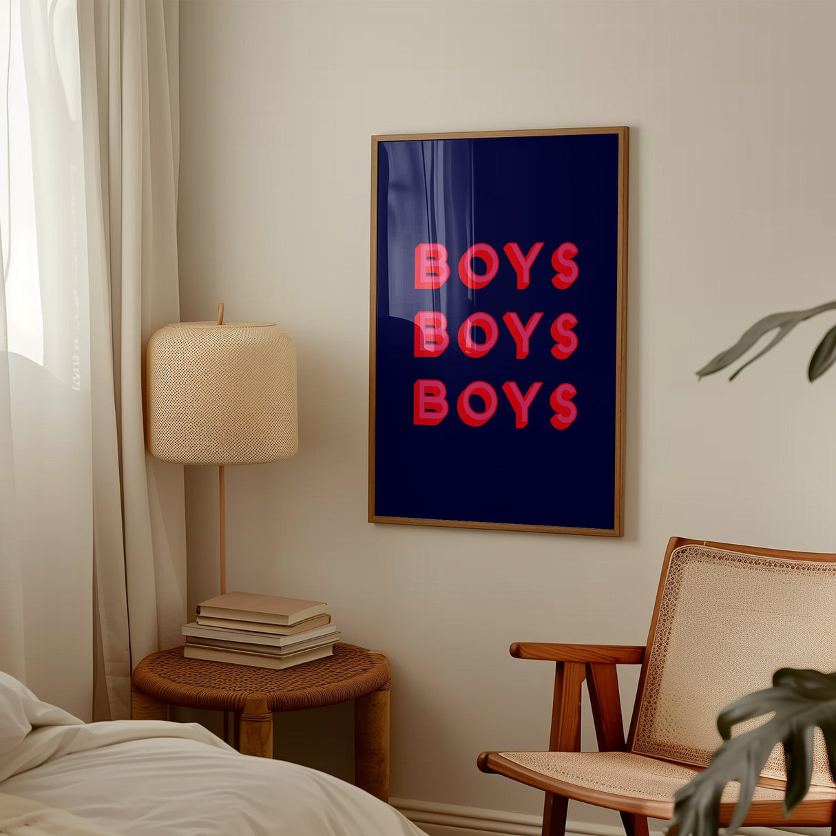 Boys Boys Boys Print Navy/Red