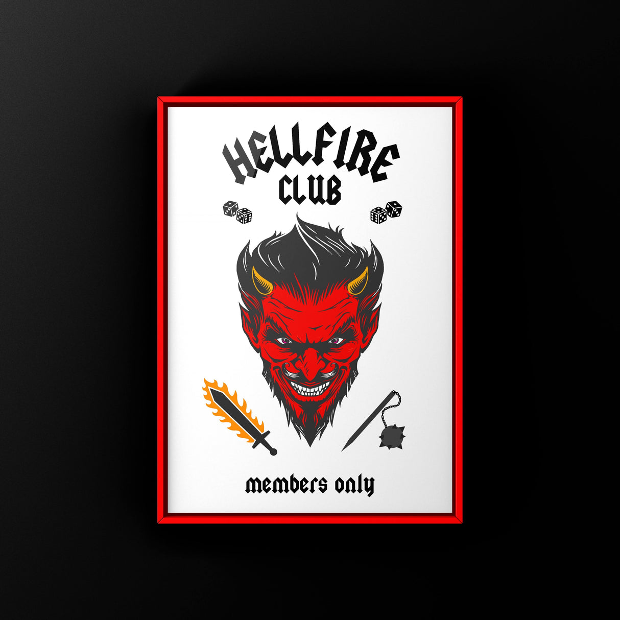 Hellfire Members Only (choice of colour) Punk Haus A3 White