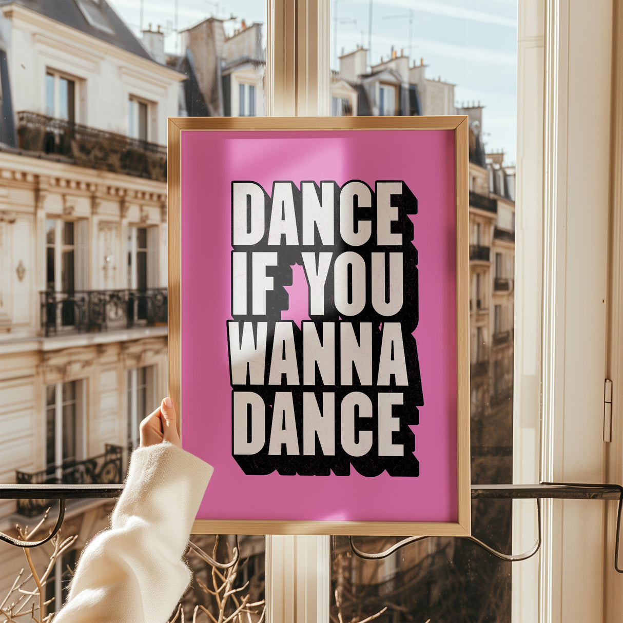 DANCE IF YOU WANNA DANCE - PINK TYPOGRAPHY