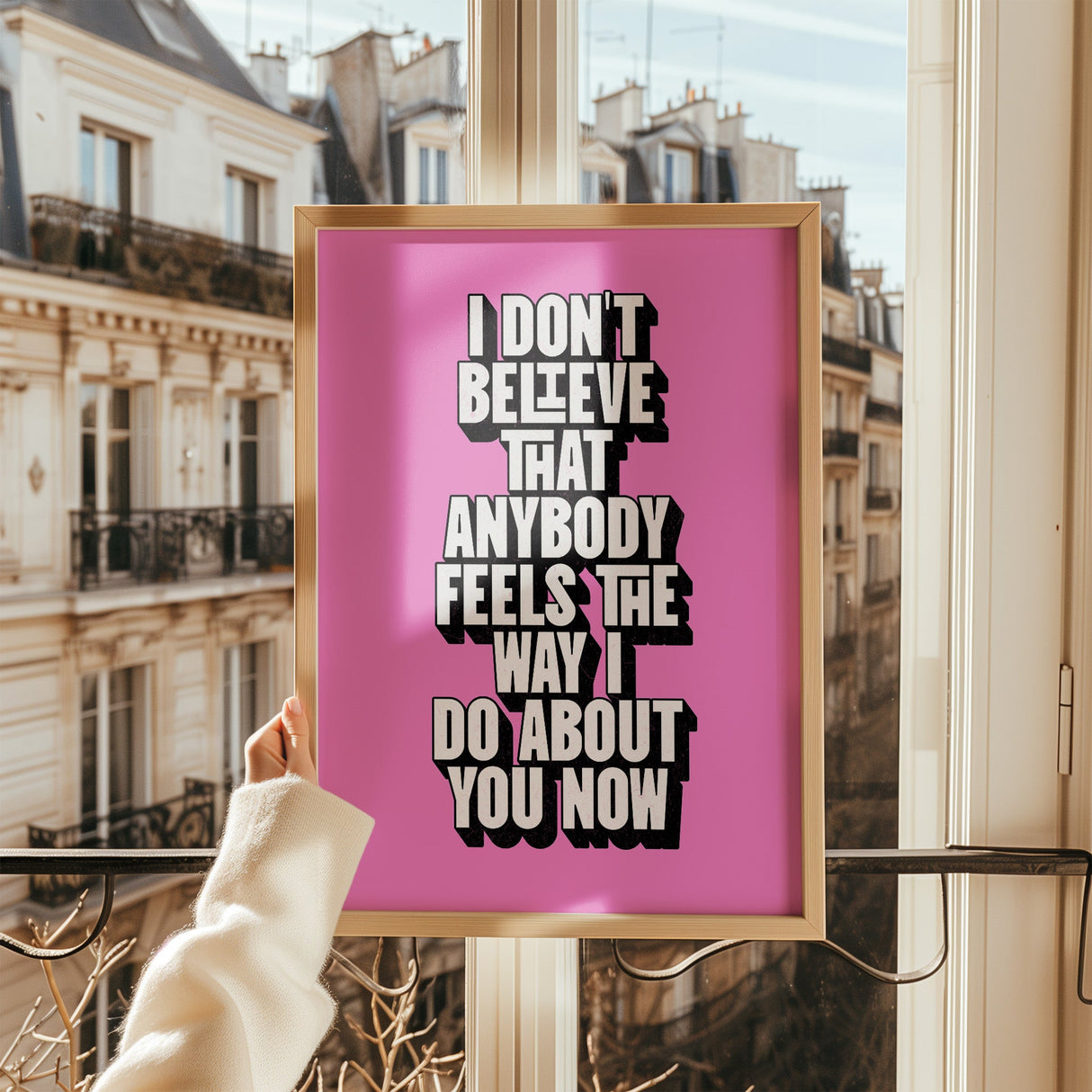 I DON'T BELIEVE - PINK TYPOGRAPHY