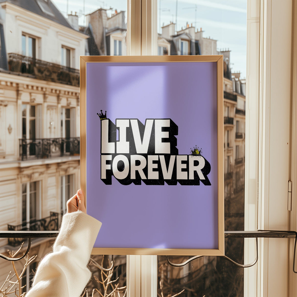 LIVE FOREVER - PURPLE TYPOGRAPHY