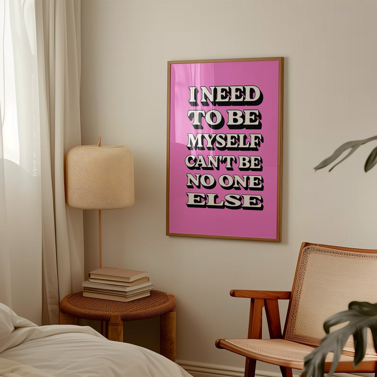 I NEED TO BE MYSELF - PINK TYPOGRAPHY