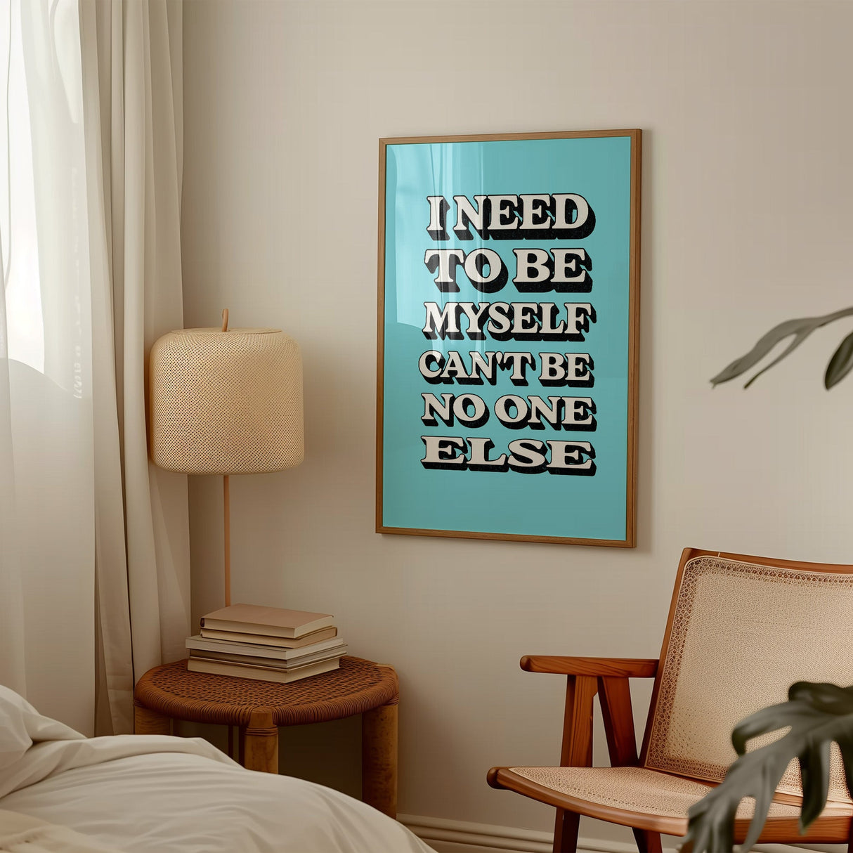 I NEED TO BE MYSELF - BLUE TYPOGRAPHY