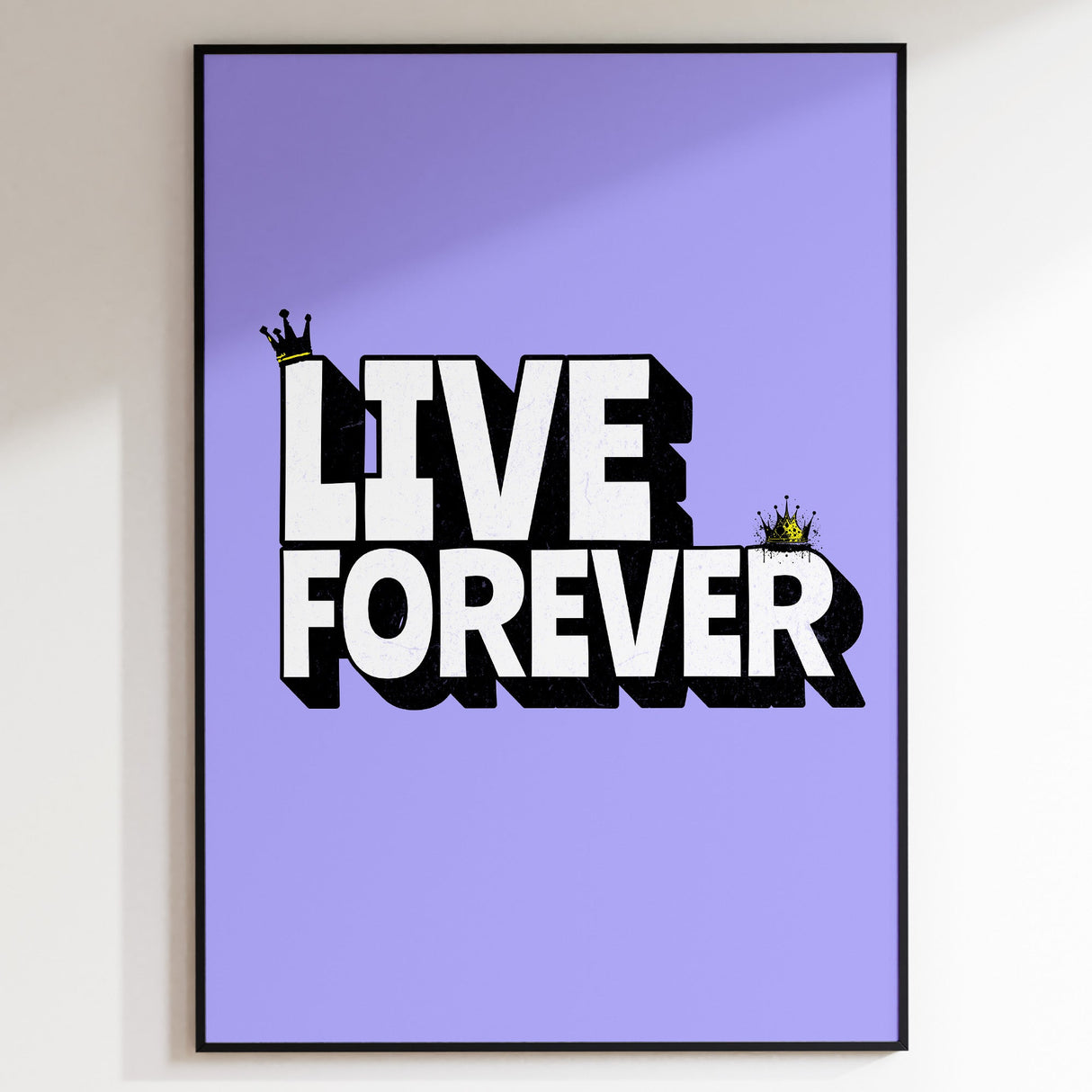 LIVE FOREVER - PURPLE TYPOGRAPHY