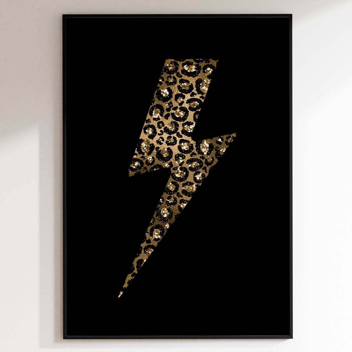 Leopard Print Lightning Bolt - Gold