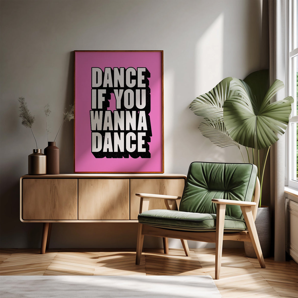 DANCE IF YOU WANNA DANCE - PINK TYPOGRAPHY