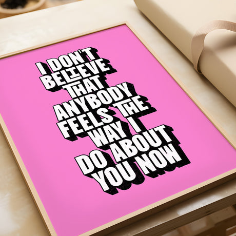 I DON'T BELIEVE - PINK TYPOGRAPHY