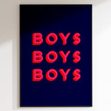 Boys Boys Boys Print Navy/Red