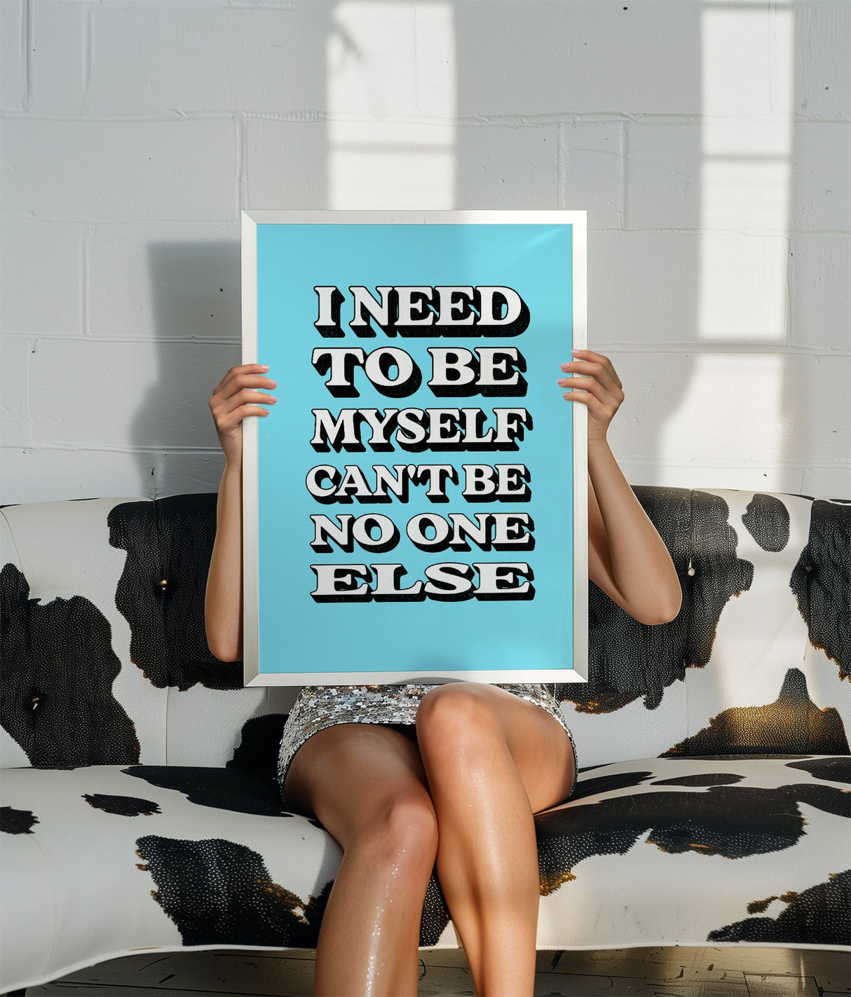 I NEED TO BE MYSELF - BLUE TYPOGRAPHY