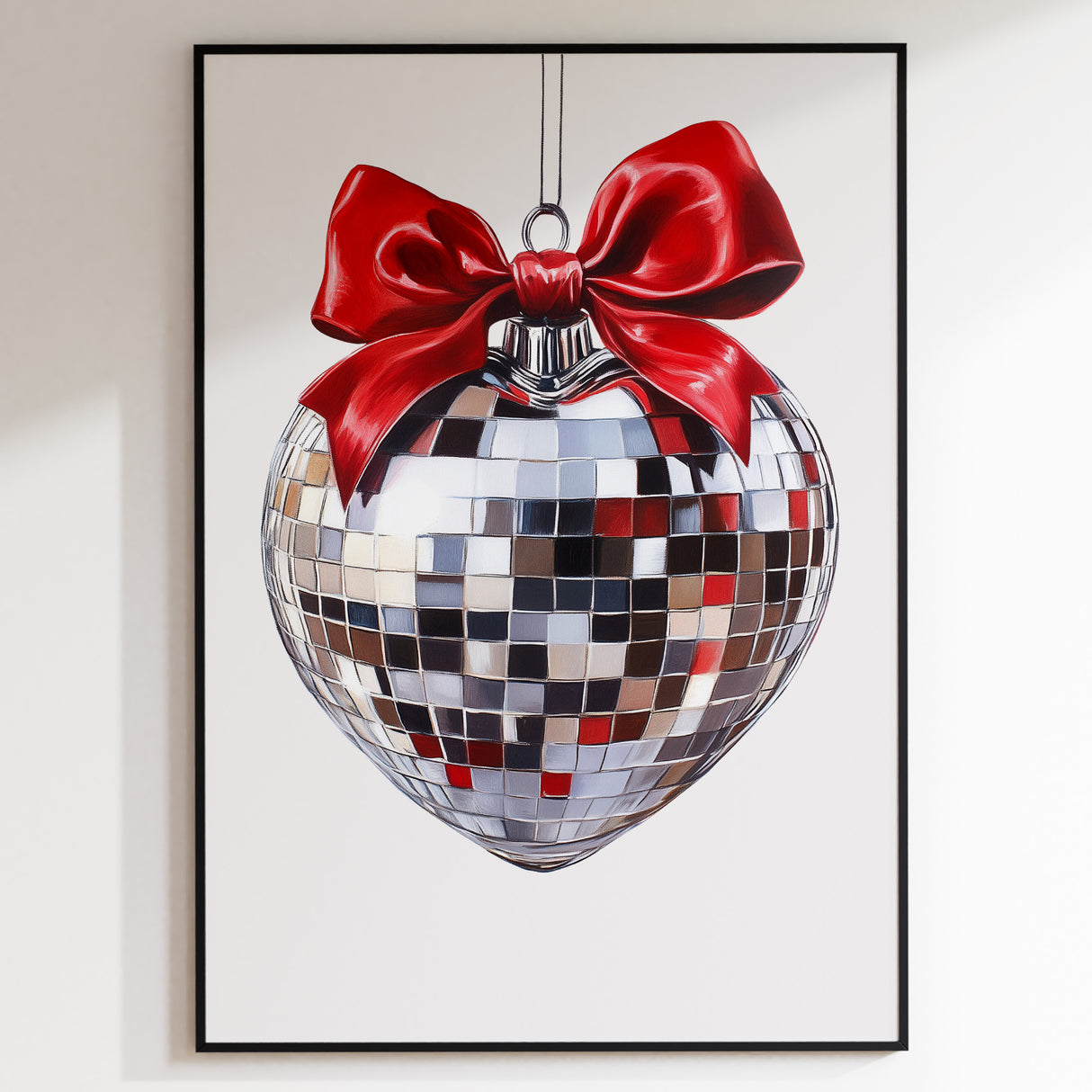 Red Bow Disco Heart