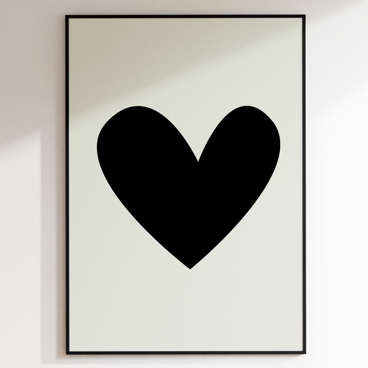 Simple Heart Black On Cream